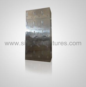 armario militar de acero inoxidable con 15 puertas