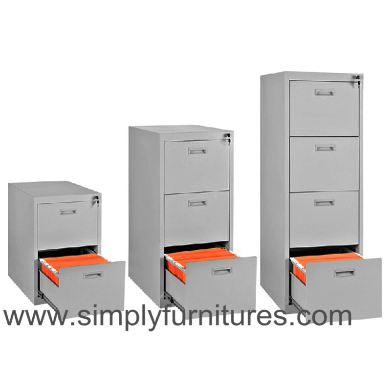 mueble cajón vertical de acero gris claro
