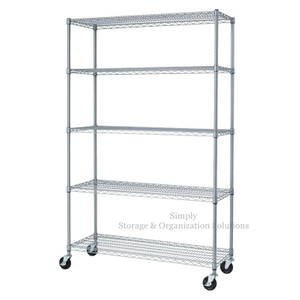 Estantería de alambre galvanizado de 5 capas Unidad de estante de almacenamiento de metal para almacenamiento de alimentos de higiene